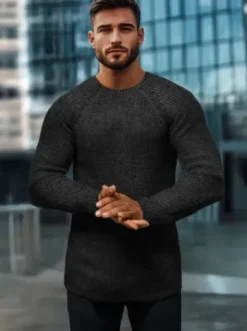Sweter męski czarny L/2492Z^Ozonee Hot