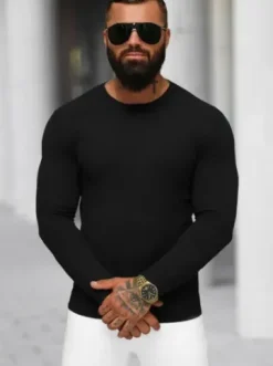 Sweter męski czarny NB/MMB602/4Z^Ozonee Fashion