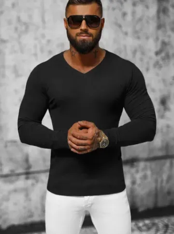 Sweter męski czarny NB/MMB601/4Z^Ozonee Discount
