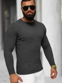 Sweter męski grafitowy NB/MMB602/3Z^Ozonee Fashion