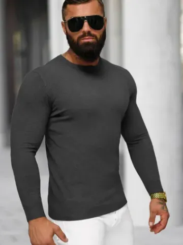 Sweter męski grafitowy NB/MMB602/3Z^Ozonee Fashion