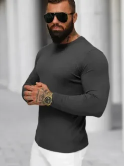 Sweter męski grafitowy NB/MMB602/3Z^Ozonee Fashion