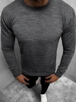 Sweter męski grafitowy O/KS03Z^Ozonee Fashion