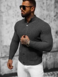 Sweter męski grafitowy NB/MM6020/3^Ozonee Fashion