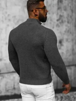 Sweter męski grafitowy NB/MM6020/3^Ozonee Fashion
