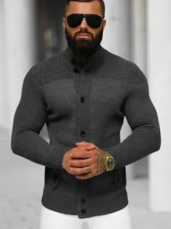 Sweter męski kardigan grafitowy NB/MM6011/3Z^Ozonee Hot