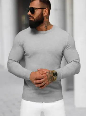 Sweter męski szary NB/MMB602/2Z^Ozonee New