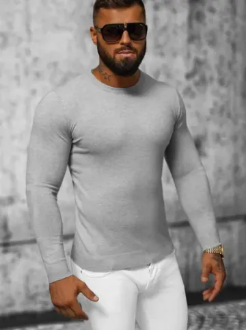 Sweter męski szary NB/MMB602/2Z^Ozonee Best