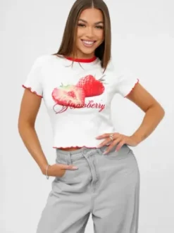 T-shirt damski biały JS/R62639^Ozonee New