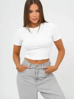 T-shirt damski biały JS/R62564/1^Ozonee New