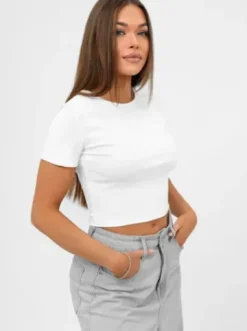 T-shirt damski biały JS/R62564/1^Ozonee New