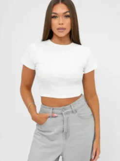 T-shirt damski biały JS/96T666/1^Ozonee Fashion
