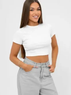T-shirt damski biały JS/96T666/1^Ozonee Fashion