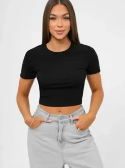 T-shirt damski czarny JS/R62564/1^Ozonee Best