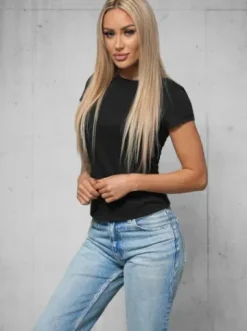 T-shirt damski czarny JS/8T1257/3^Ozonee Sale