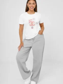 T-shirt damski z nadrukiem biały JS/95T2552/1^Ozonee Online
