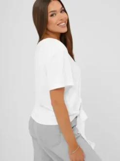 T-shirt damski z nadrukiem biały JS/RJ77247^Ozonee New