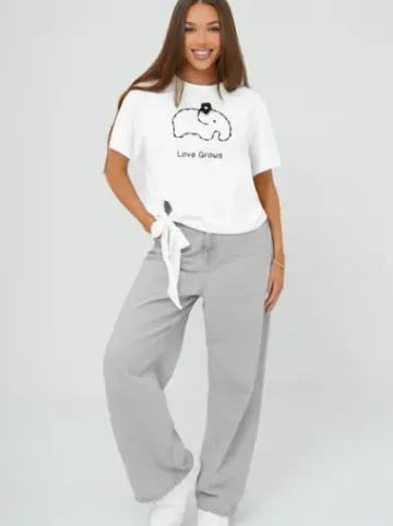 T-shirt damski z nadrukiem biały JS/RJ77247^Ozonee New