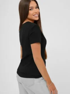 T-shirt damski z nadrukiem czarny JS/95T2552/3^Ozonee Hot