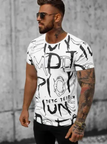 T-shirt męski biały JS/KS1972Z^Ozonee Discount