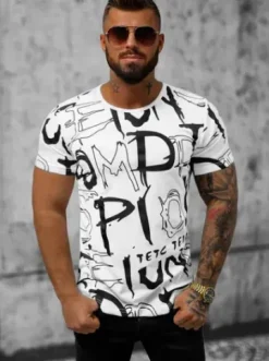 T-shirt męski biały JS/KS1972Z^Ozonee Discount