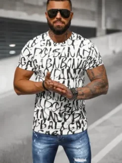 T-shirt męski biały JS/8T1215/1^Ozonee Fashion