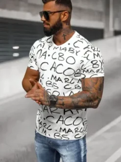 T-shirt męski biały JS/8T1213/1^Ozonee Clearance