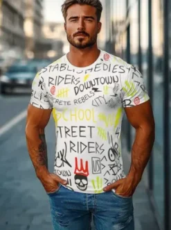 T-shirt męski biały JS/8T1212/1Z^Ozonee Hot