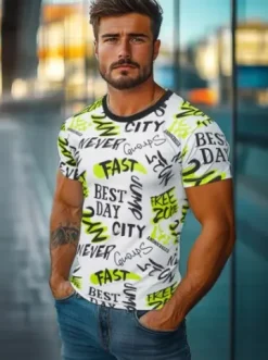 T-shirt męski biały JS/8T1210/1Z^Ozonee New