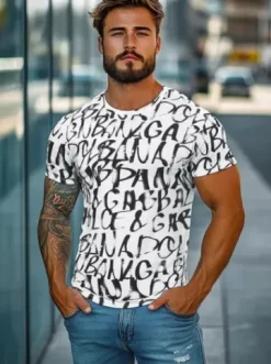 T-shirt męski biały JS/8T1215/1Z^Ozonee Discount
