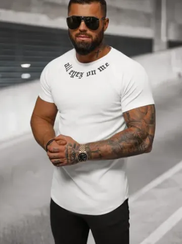 T-shirt męski biały O/3C333^Ozonee Discount