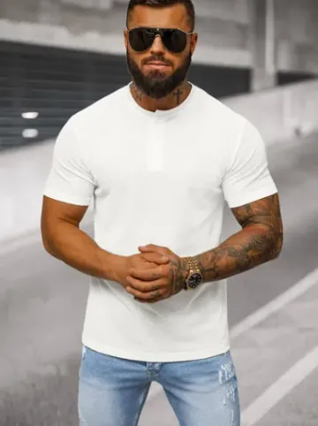 T-shirt męski biały O/L1451^Ozonee Online