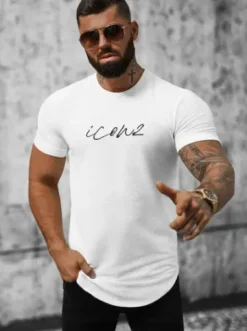 T-Shirt męski biały O/P1180^Ozonee Online