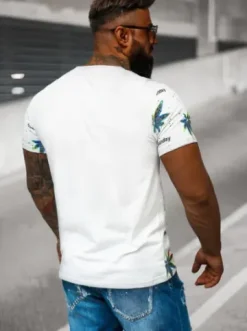 T-shirt męski biały O/8T1266/1^Ozonee New