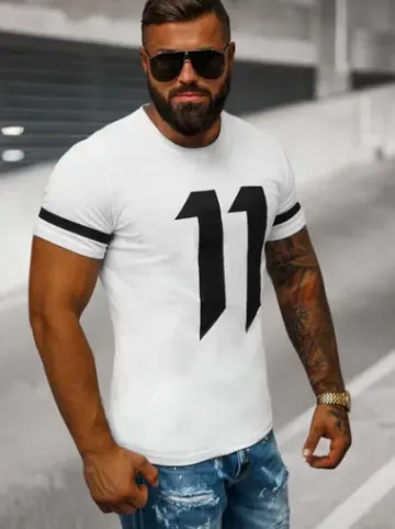 T-shirt męski biały O/8T1260/1^Ozonee Sale