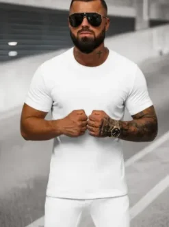 T-shirt męski biały O/T1261/1^Ozonee Sale