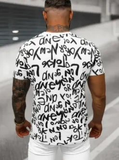 T-shirt męski biały O/T1277/1^Ozonee Sale