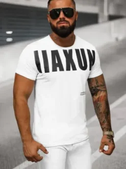 T-shirt męski biały O/T1278/1^Ozonee New