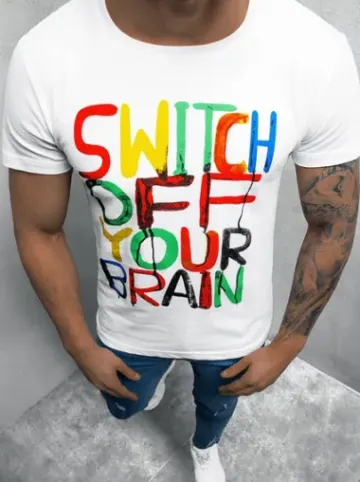 T-shirt męski biały O/T129/1^Ozonee Outlet