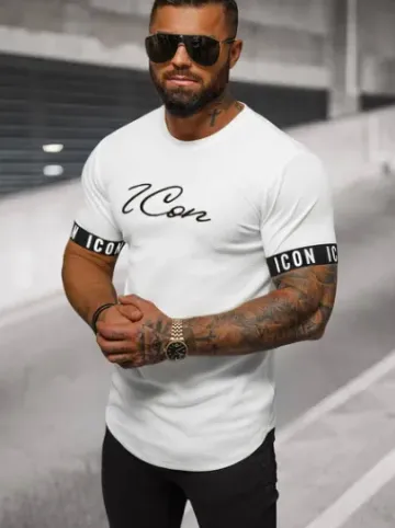 T-shirt męski biały O/T137/1Z^Ozonee Online