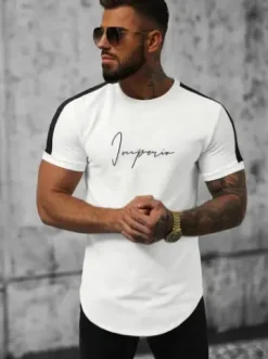 T-shirt męski biały O/T122/1Z^Ozonee Outlet