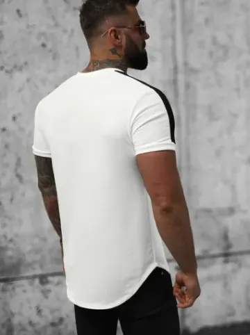 T-shirt męski biały O/T122/1Z^Ozonee Outlet
