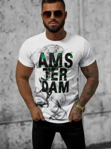 T-shirt męski biały O/T123/1Z^Ozonee Online