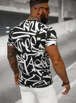 T-shirt męski czarny JS/8T1200/3^Ozonee Fashion