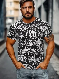 T-shirt męski czarny JS/8T1216/3Z^Ozonee Online
