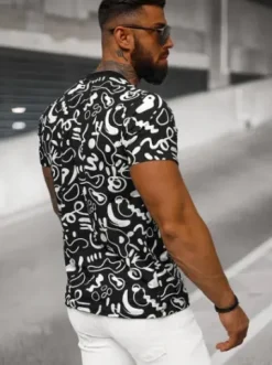 T-shirt męski czarny JS/8T1205/3^Ozonee Discount