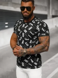 T-shirt męski czarny JS/8T1196/3^Ozonee Best