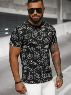 T-shirt męski czarny JS/8T1197/3^Ozonee Online