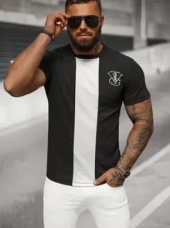 T-shirt męski czarny O/L1184^Ozonee Sale