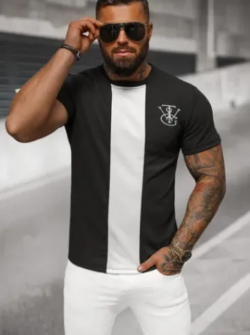 T-shirt męski czarny O/L1184^Ozonee Sale